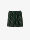 Burberry Check-print Drawstring Swim Shorts In Jungle