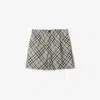 Burberry Check Deck Shorts In Lichen