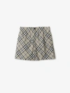 Burberry Check Shorts In Lichen