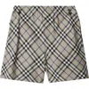 Burberry Beige Check Shorts In Lichen