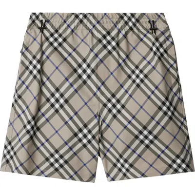 Burberry Beige Check Shorts In Lichen Ip Check