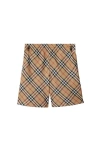 Burberry Check Shorts In Nude