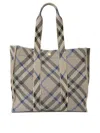Burberry Womens Lichen Check Ribbed-weave Medium Knit Tote Bag