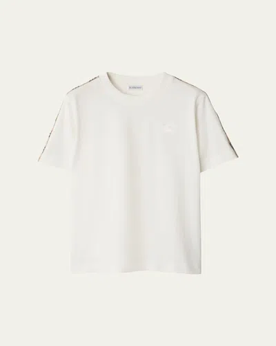 Burberry Check Shoulder-stripe Ekd Short-sleeve T-shirt