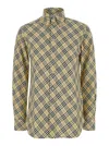 Burberry Beige Oversize Shirt With All-over Check Motiv In Cotton Woman In Neutral