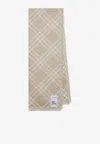 Burberry Check Silk And Wool Scarf In Sand
