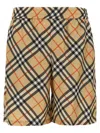 Burberry Drawstring Waistband Check Shorts With Embroidered Detail