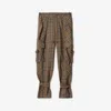 Burberry Check Silk Blend Cargo Trousers In Brush