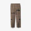 Burberry Cargo Pants Check Pattern In Silk Blend In Brush