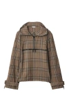 Burberry Half-zip Jacket With Check Pattern In Silk Blend Men In Brush