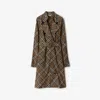 Burberry Check Silk Blend Trench Dress In Brush