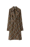 Burberry Check Silk Blend Trench Dress In Brush