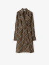 Burberry Check Silk Blend Trench Dress In Brush