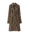 Burberry Check Silk Blend Trench Dress In Brush