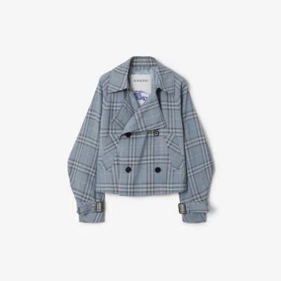 BURBERRY BURBERRY CHECK SILK BLEND TRENCH JACKET