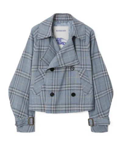 BURBERRY BURBERRY CHECKERED SHORT TRENCH COAT