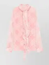 Burberry Check Silk Blouse With Ruffles