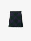 Burberry Check Print Kilt With Belted Detail In Royal
