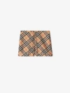 Burberry Check Silk Pyjama Shorts In Sand