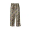 Burberry Check Silk Pyjama Trousers In Brown