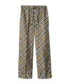 Burberry Check Silk Pyjama Trousers In Brown