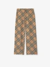 Burberry Nova Check Silk Pyjama Trousers In Sand
