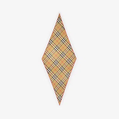 Burberry Check Silk Scarf In Brown