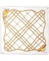 Burberry Spear Chain Print Square Silk Scarf In Gold