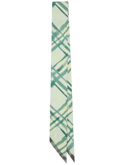 Burberry Check Silk Scarf In Breeze