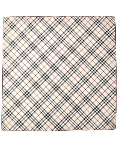 Burberry Check Silk Scarf In Grey