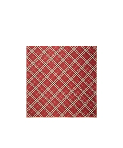 Burberry Check Silk Scarf M In Geranium