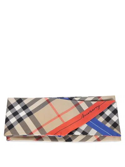Burberry Check Silk Scarf In Multi