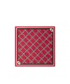 Burberry Medium Check Ekd Stamp Square Silk Twill Scarf In Post