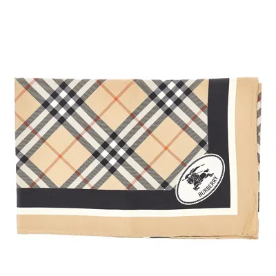 Burberry Check Silk Scarf In Sand