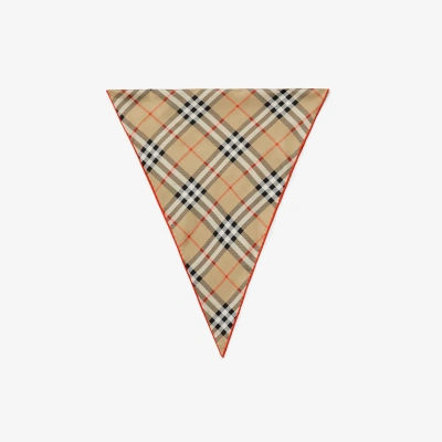 Burberry Check Silk Scarf In Sand