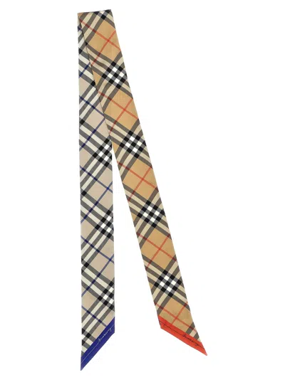 Burberry Check Silk Scarf Scarves And Foulards Multicolor