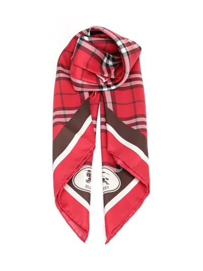 Burberry Check Silk Scarf Scarves And Foulards Red