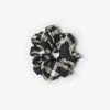 Burberry Check Silk Scrunchie In Black/calico