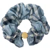 Burberry Silk Scrunchie With Check In Blue
