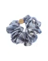 Burberry Silk Scrunchie With Check In Blue
