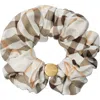 Burberry Silk Scrunchie With Check In Brown