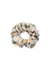 Burberry Silk Scrunchie With Check In Brown