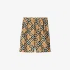 Burberry Men Check Print Bermuda Swimsuit In Sand