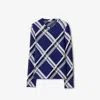 Burberry Checked Silk Jumper In Knight