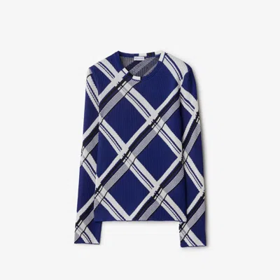 Burberry Silk Check Sweater In Knight