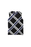 Burberry Black Silk Check Tank Top In Black