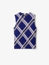 Burberry Plaid-check Ribbed Silk Vest In Knight
