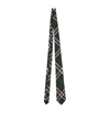 Burberry Check Silk Tie In Black