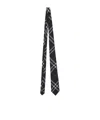Burberry Check Silk Tie In Black