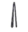 Burberry Check-pattern Silk Tie In Blue